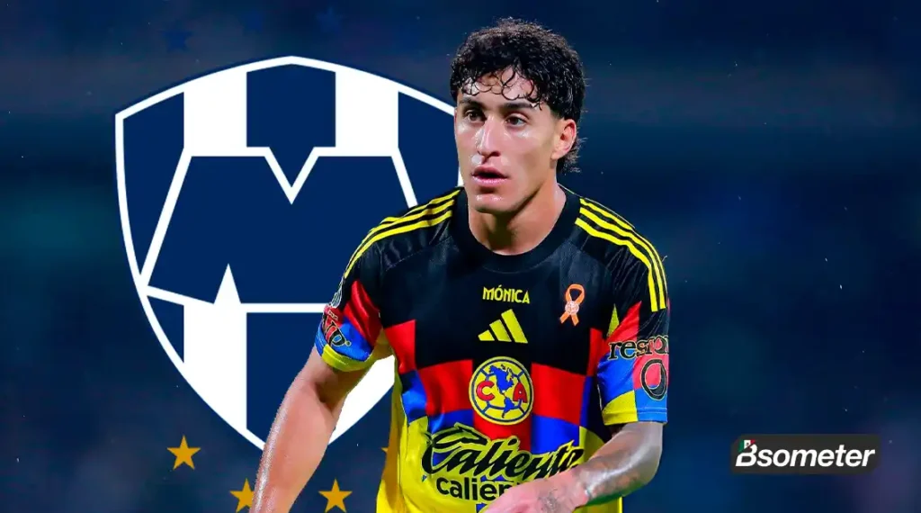 Alejandro Zendejas durante un partido con América mientras surge el interés de Rayados de Monterrey.