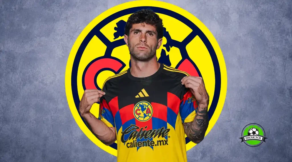 Pulisic con el uniforme del Club América tras rumores de su posible llegada a Coapa